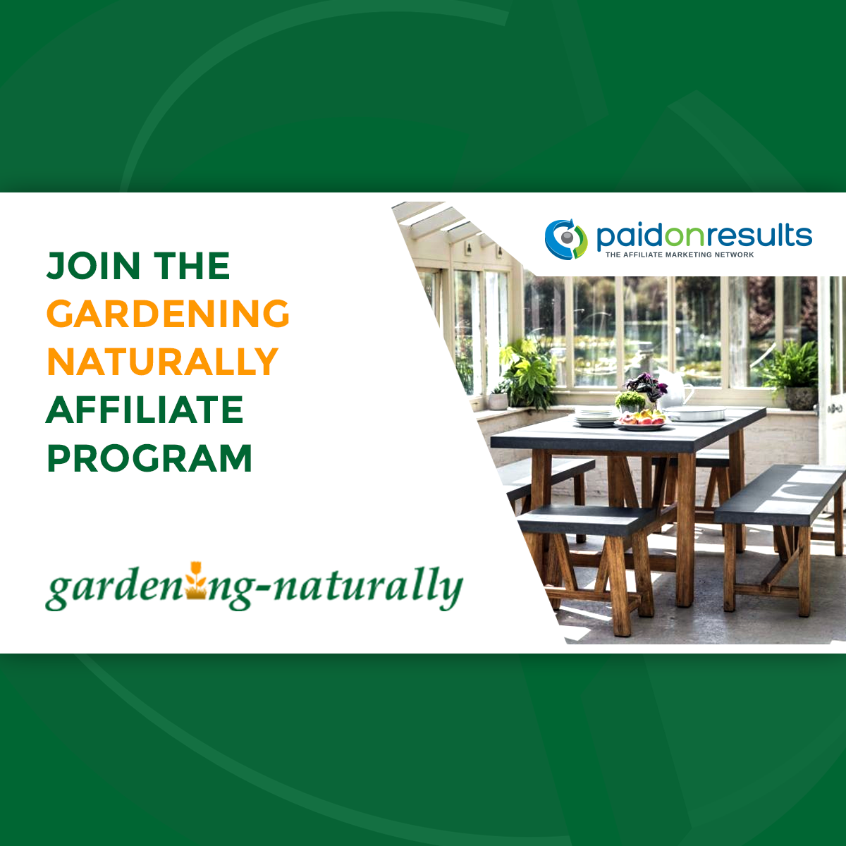 Gardening Naturally Affiliate Marketing Program by Paid On Results